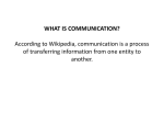 WHAT IS COMMUNICATION? According to Wikipedia