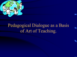 10. Pedagogical Dialogue as a Basis of Art of Teaching