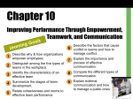 Chapter 10 - Improving Performance through Empowerment
