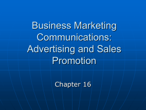 Business Marketing Communications: Advertising and Sales