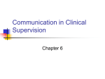 Communication in Clinical Supervision