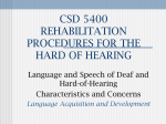 Language Acquisition, Development and the Effects of Hearing Loss