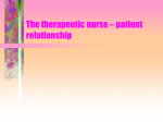 The therapeutic nurse – patient relationship