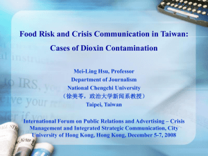 Food Risk and Crisis Communication in Taiwan