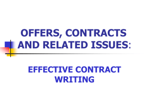 OFFERS, CONTRACTS AND RELATED ISSUES Power Pt