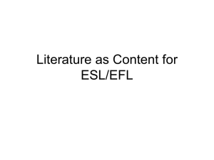 Literature as Content for ESL/EFL