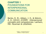 chapter 1 foundations for interpersonal communic