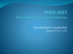 PHED 1027 Physical Activity and Sport Leadership
