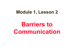 BARRIERS TO COMMUNICATION