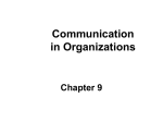 Communication in Organizations Chapter 9