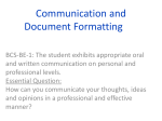 Communication and Document Formatting