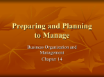 Preparing and Planning to Manage