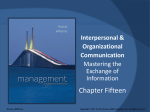Interpersonal and organizational Communication