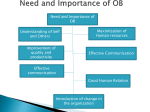 Need and Importance of OB