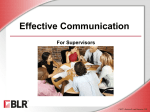 Effective Communication For Supervisors