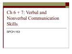 Ch 6 + 7: Verbal and Nonverbal Communication