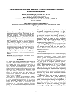 An Experimental Investigation of the Role of Collaboration in the... Communication Systems