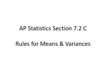 AP Statistics Section 7.2 C Rules for Means & Variances