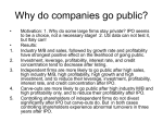 Why do companies go public?