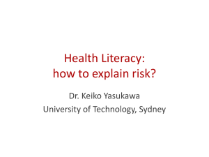 Health Literacy: how to explain risk?