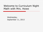 Welcome to Math Night with Ms. Lewis