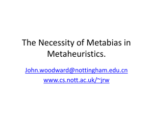 The Necessity of MetaBias in MetaHeuristics.