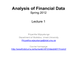 Analysis of Financial Data Spring 2012 Lecture: Introduction