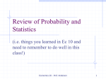 Review of Probability and Statistics