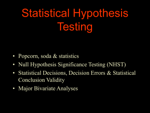 Statistical Hypothesis Testing
