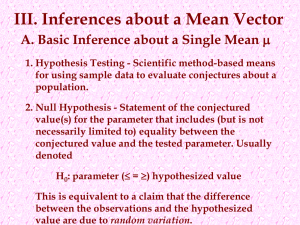 Inference about a Mean Vector
