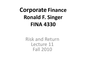 Probability Return on large company common stocks