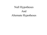 Forming the Null and Alternative Hypotheses