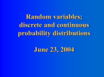 Random variables, probability distributions