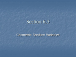 Section 6.3 Third Day Geometric RVs