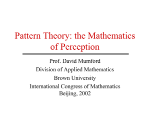 Pattern Theory: the Mathematics of Perception