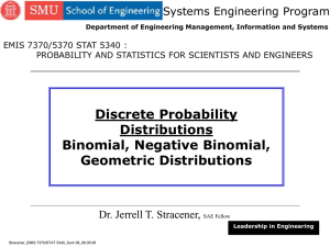 Binomial, Negative Binomial and Geometric Distributions