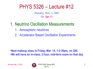 Neutrino oscillations II