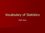 The Vocabulary of Statistics: Part 1