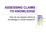 ASSESSING CLAIMS TO KNOWLEDGE
