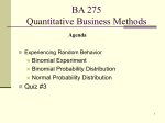 BA 275, Fall 1998 Quantitative Business Methods