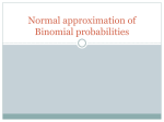 Normal approximation of Binomial probabilities