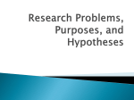 Research Problems, Purposes, and Hypotheses