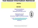 Text Based Information Retrieval H02C8A H02C8B