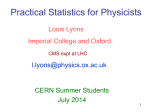 Practical Statistics for Physicists - Indico