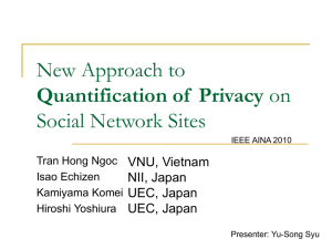 Quantification of Privacy
