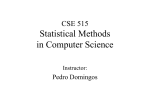 CSE 590ST Statistical Methods in Computer Science