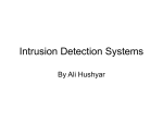 Intrusion Detection Systems - Department of Computer Science