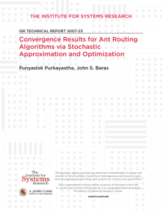 convergence results for ant routing algorithms via stochastic approximation and optimization