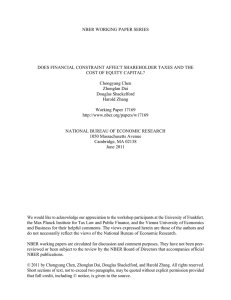 NBER WORKING PAPER SERIES COST OF EQUITY CAPITAL?