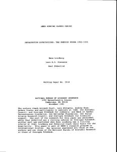 NBER WORKING PAPERS SERIES DEVALUATION EXPECTATIONS: ThE SWEDISH KRONA 1982-1991 Hans Lindberg